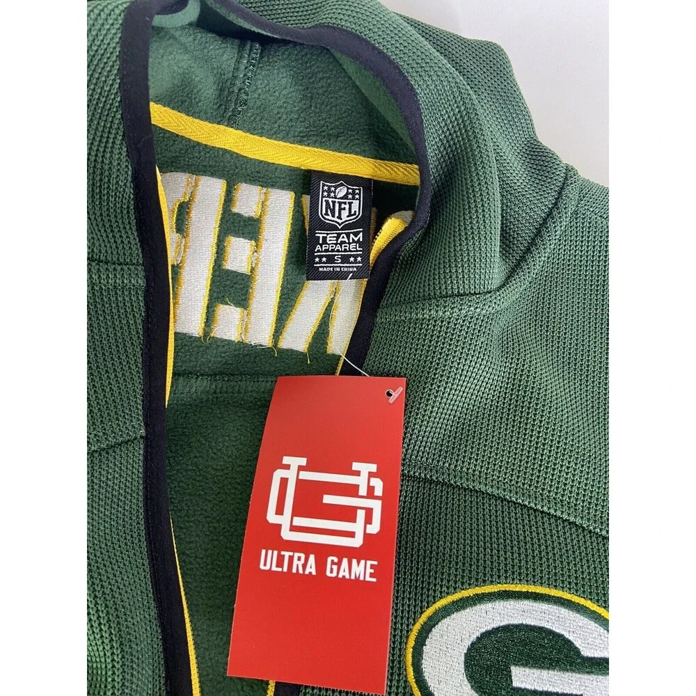 Green Bay Packers NFL Ultra Game Full Zip Hoodie Jacket Mens Size S